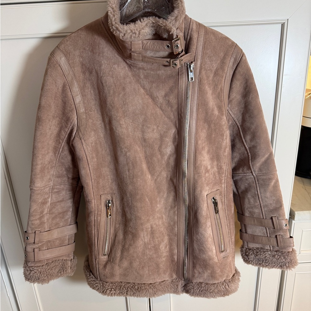 Genuine suede Penny Lane 70’s inspired jacket. Faux shearling. Size 8 - Picture 3 of 9